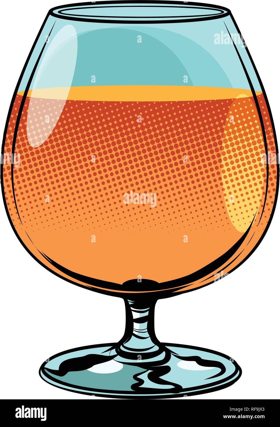 Verre de cognac brandy Illustration de Vecteur