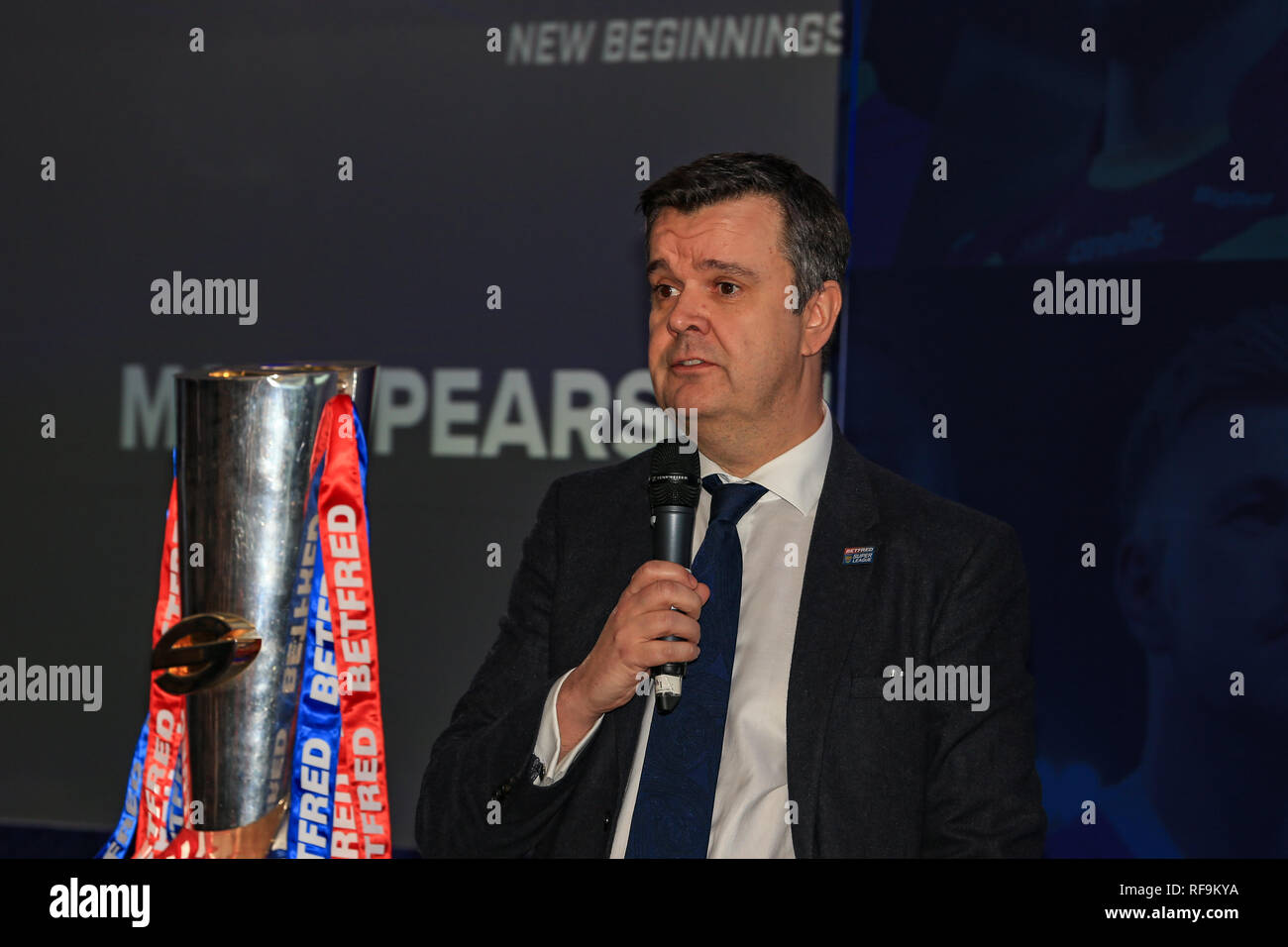 24 janvier 2019, Old Trafford, Manchester, Angleterre, Betfred Lancement Super League 2019 ; Credit : Mark Cosgrove/News Images Banque D'Images