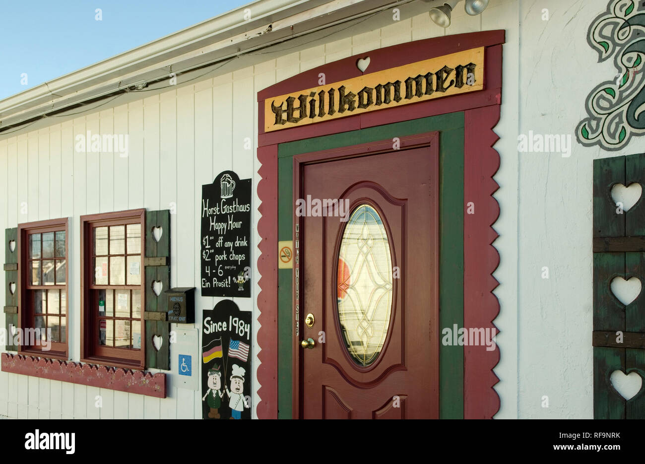 Entrée du restaurant allemand Horst Hotel North Myrtle Beach en Caroline du Sud, USA. Banque D'Images