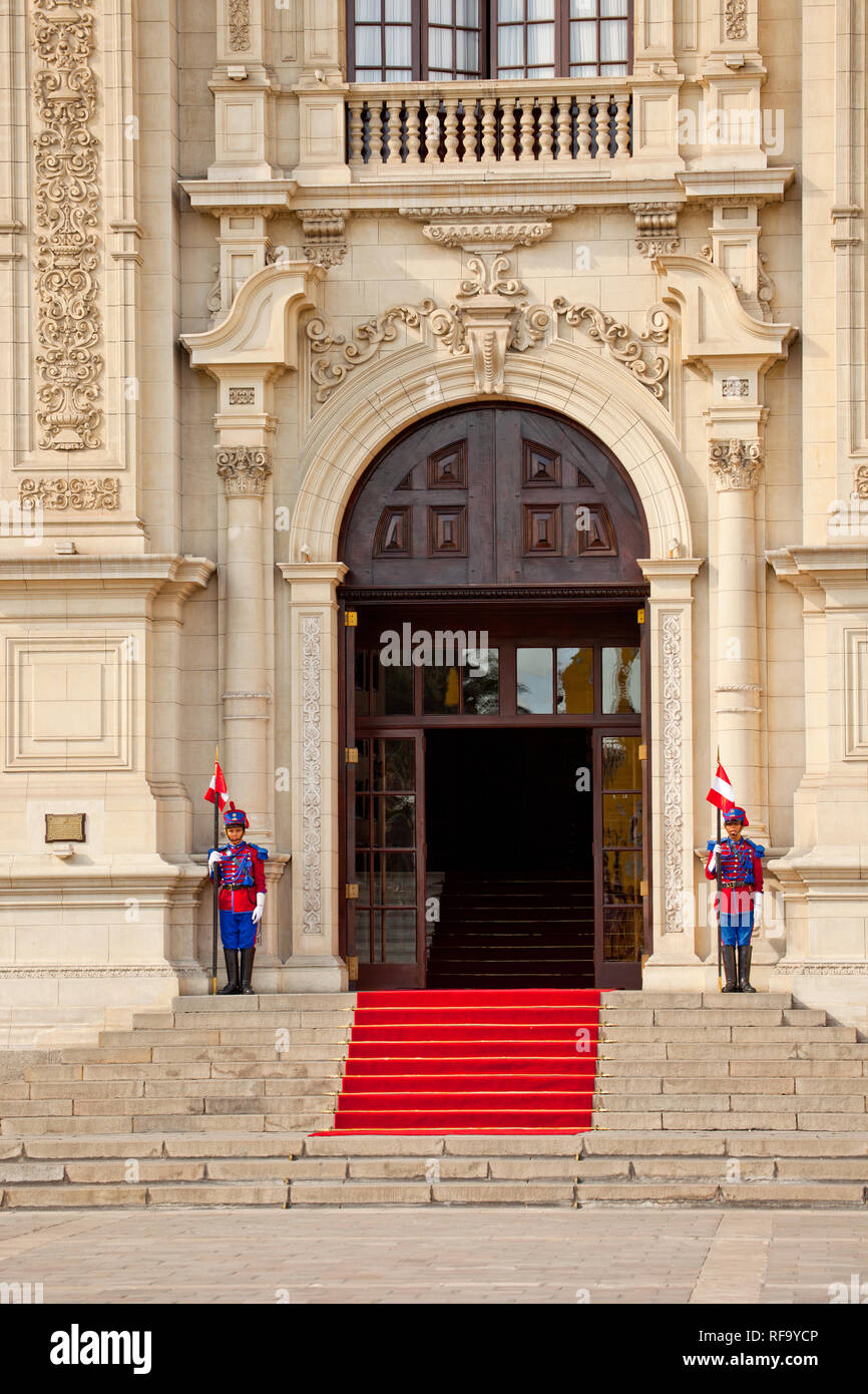Palais présidentiel à Lima, Pérou Banque D'Images