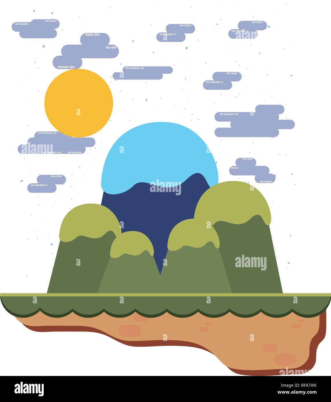 Journée ensoleillée monde niveau jeu vidéo vector illustration Illustration de Vecteur