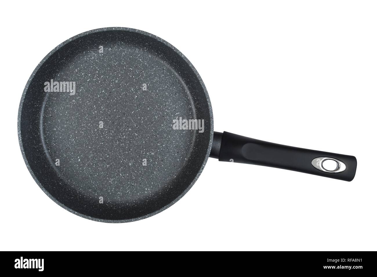 Poêle noir isolé sur fond blanc Banque D'Images