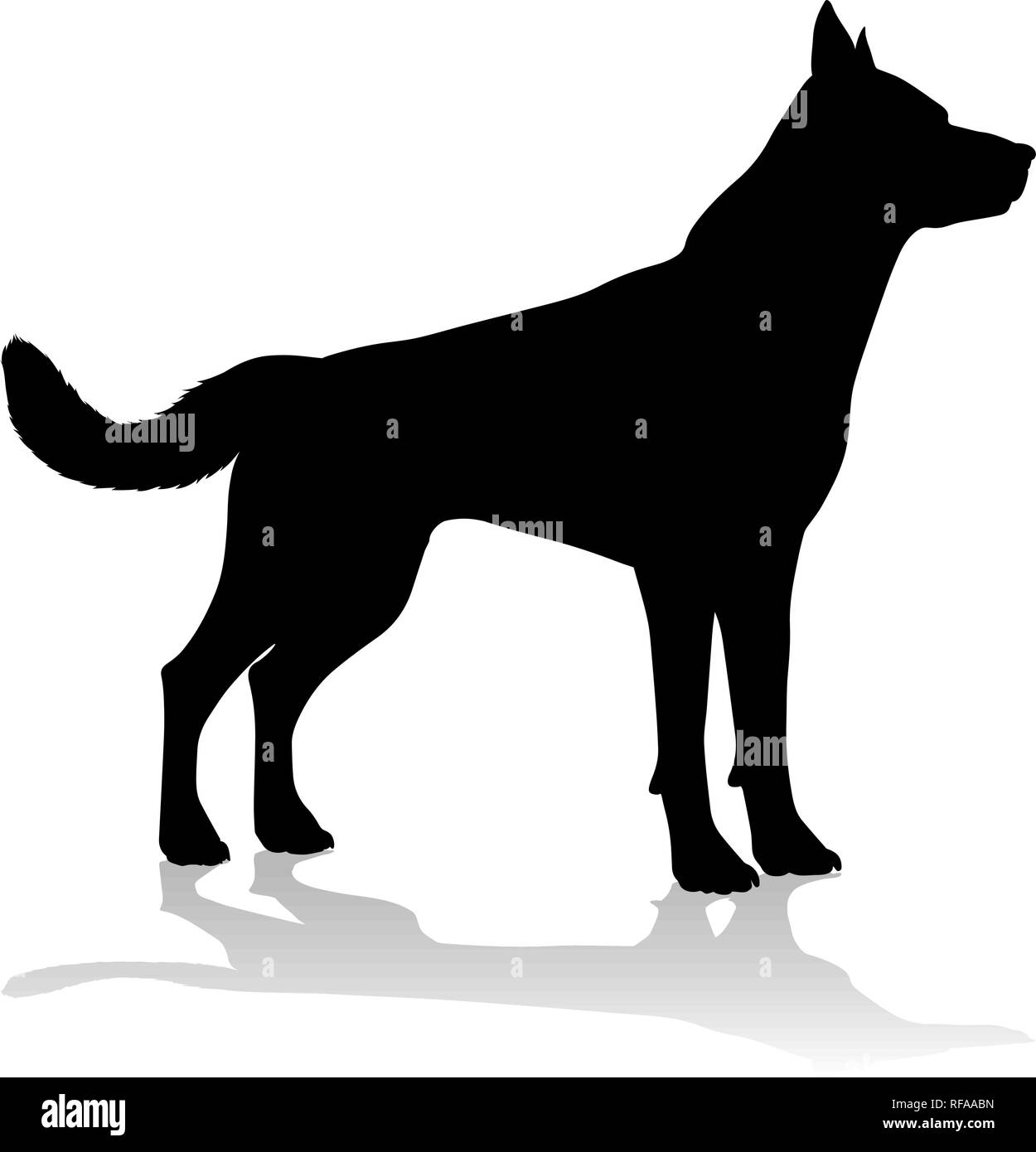 Silhouette chien Animal de compagnie Illustration de Vecteur
