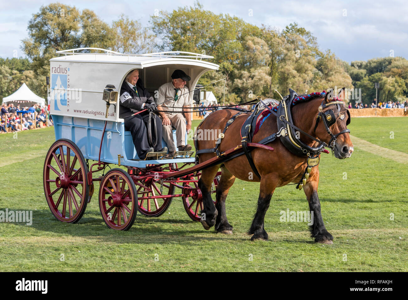 Une démonstration de chevaux au panier Frampton Country Fair 2018 tenue à Frampton, Cour Frampton sur Severn, Gloucestershire UK Banque D'Images