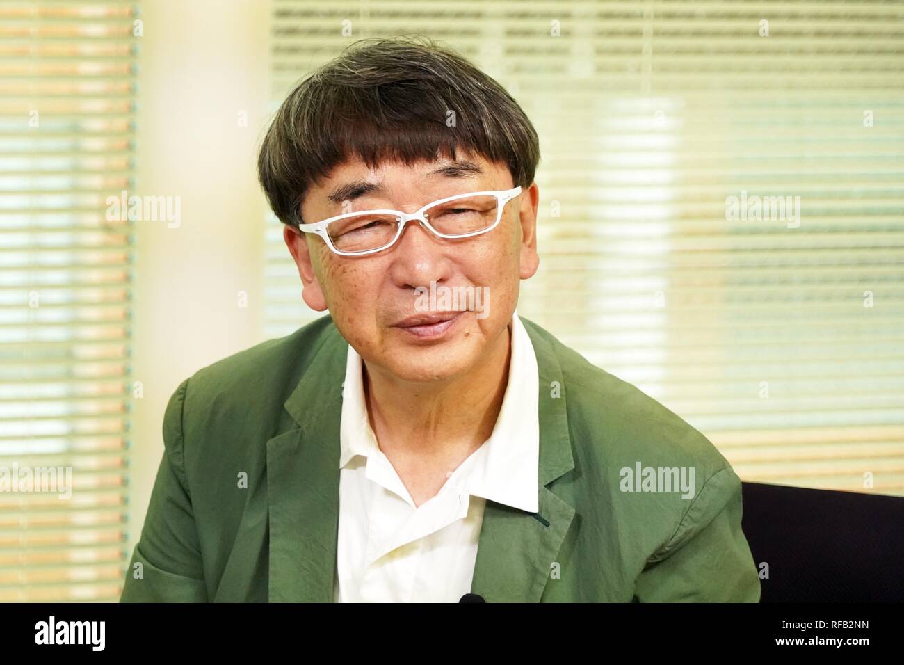 Architecte japonais Toyo Ito est interviewé au Japon. Credit : Tsutomu Yamada/AFLO/Alamy Live News Banque D'Images