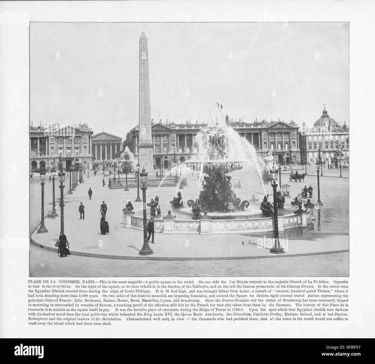 Place de La Concorde, Paris, 1893 Photographie Ancienne Banque D'Images