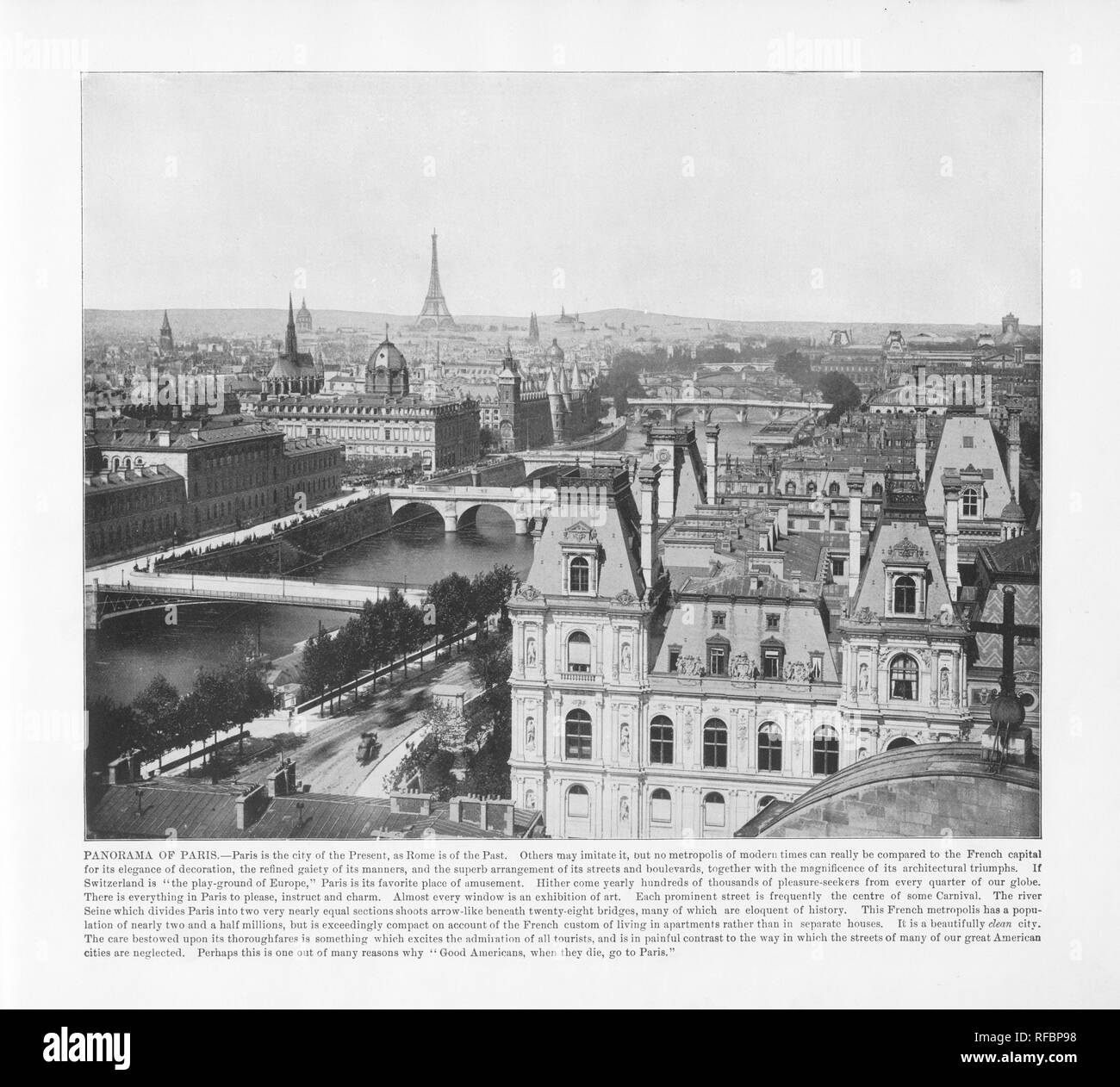 Panorama de Paris, Paris, 1893 Photographie Ancienne Banque D'Images