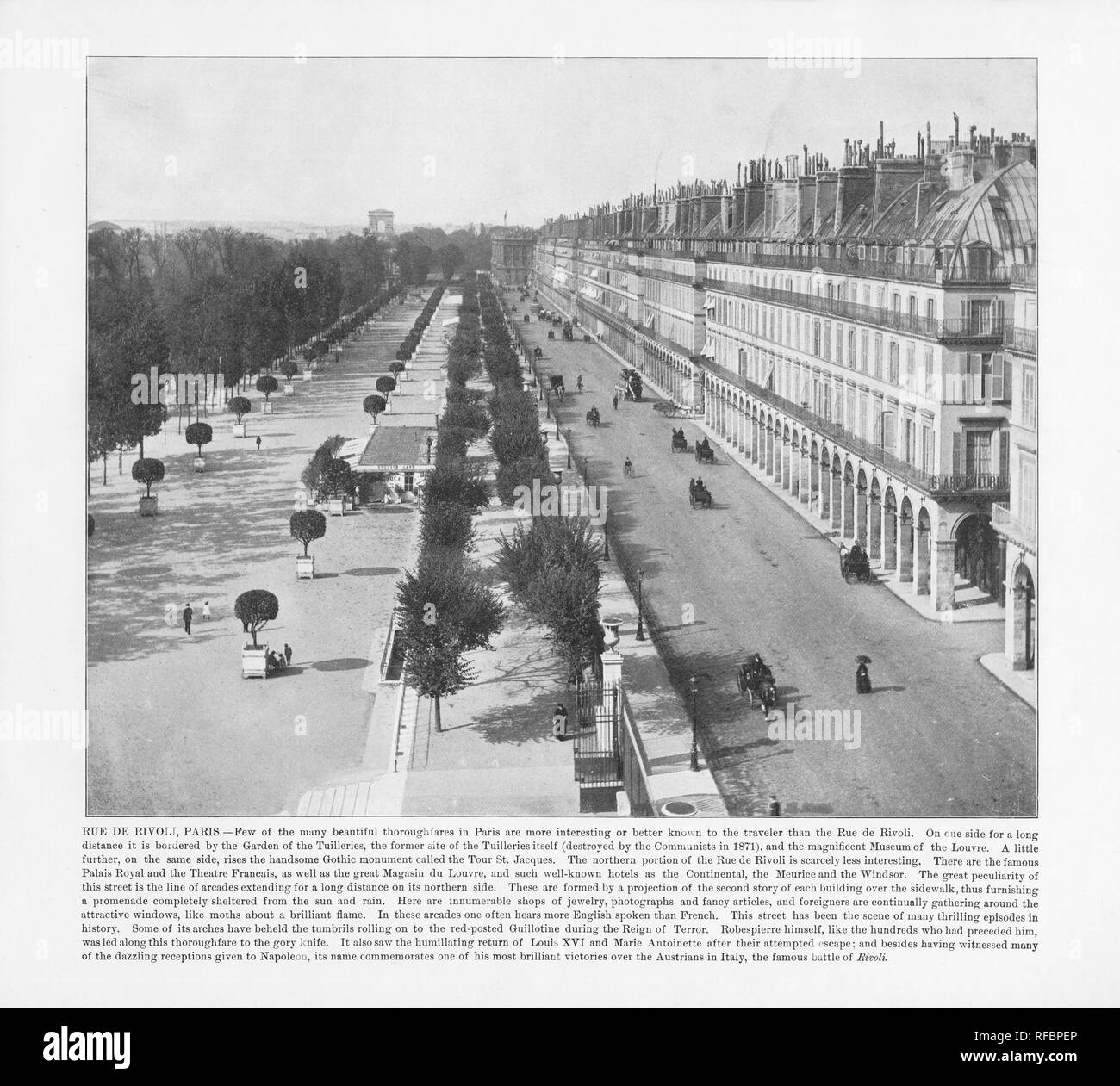 Rue de Rivoli, Paris, 1893 Photographie Ancienne Banque D'Images