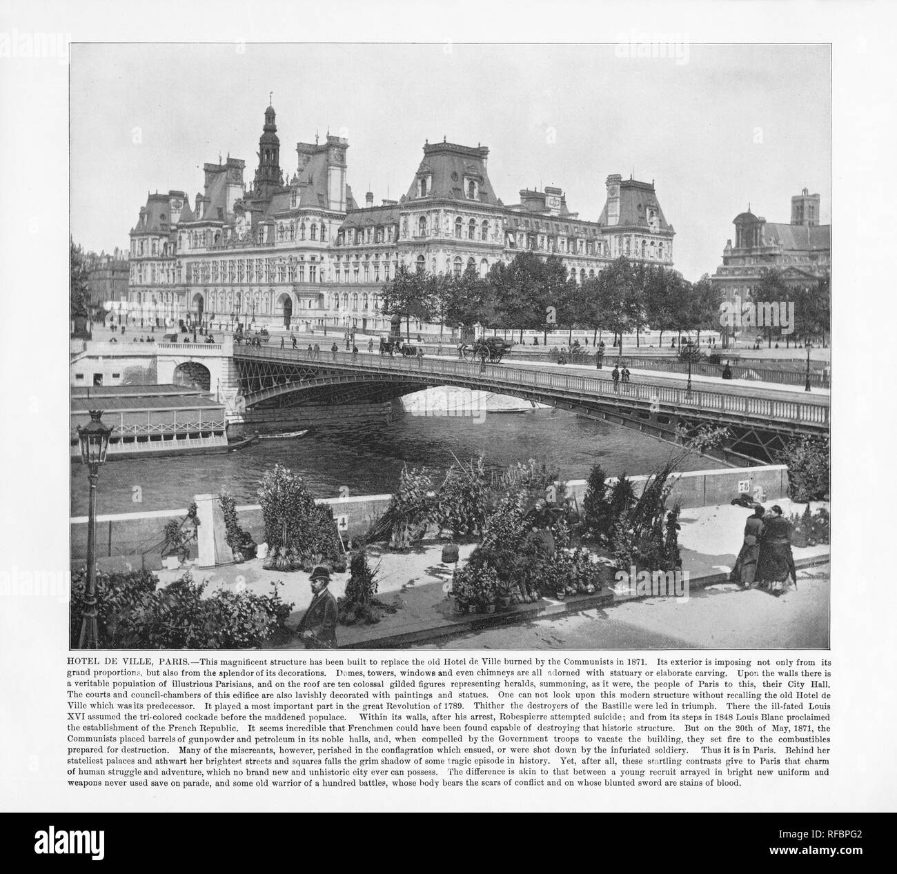 Hotel de Ville, Paris, 1893 Photographie Ancienne Banque D'Images