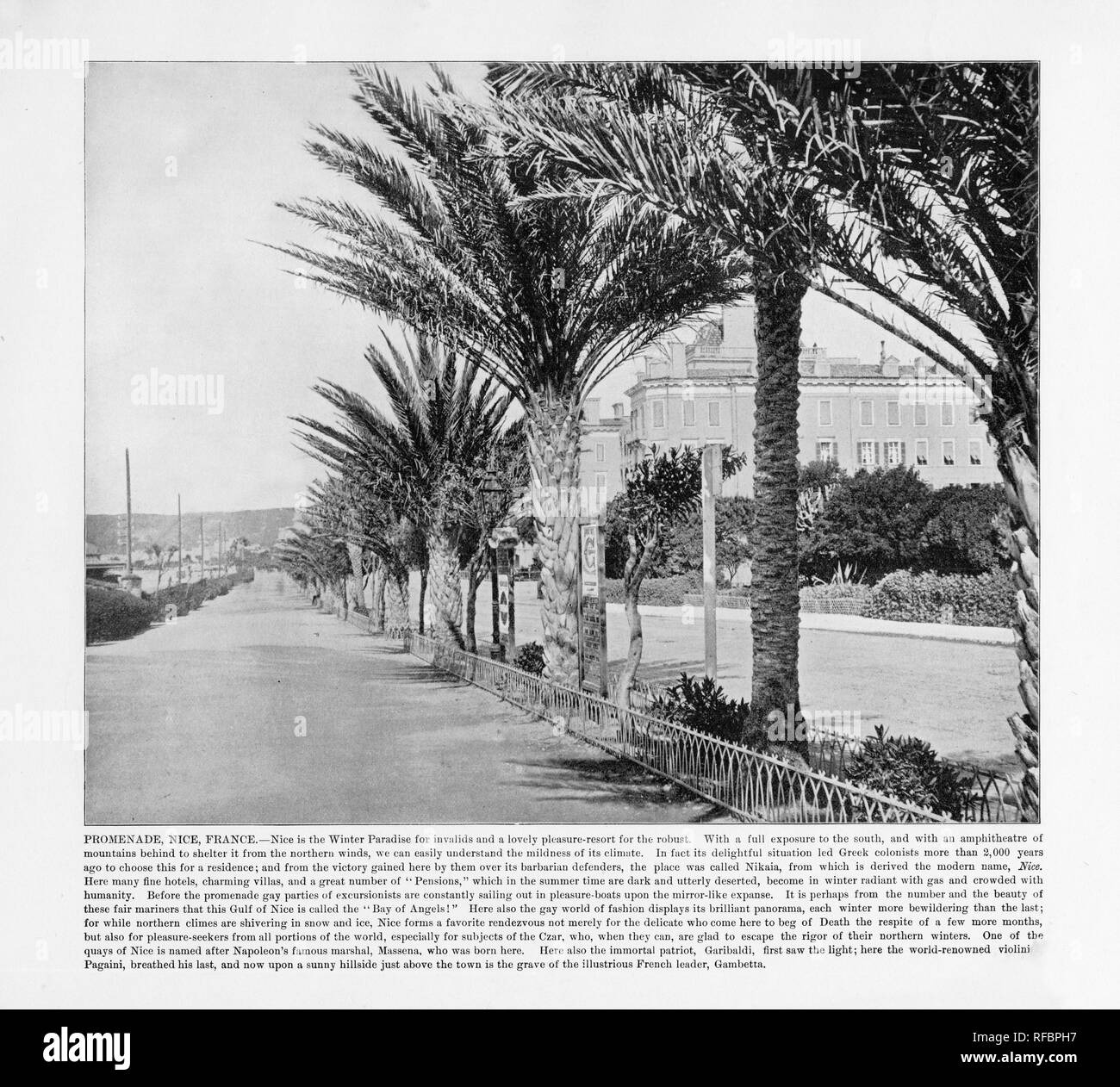 Promenade à Nice, France, Nice, 1893 Photographie Ancienne Banque D'Images