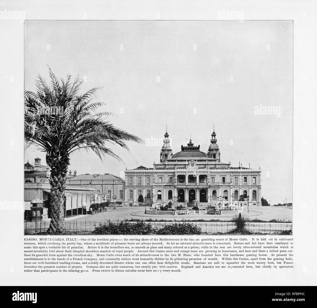 Le Casino de Monte Carlo, Monaco, Monaco, 1893 Photographie Ancienne Banque D'Images