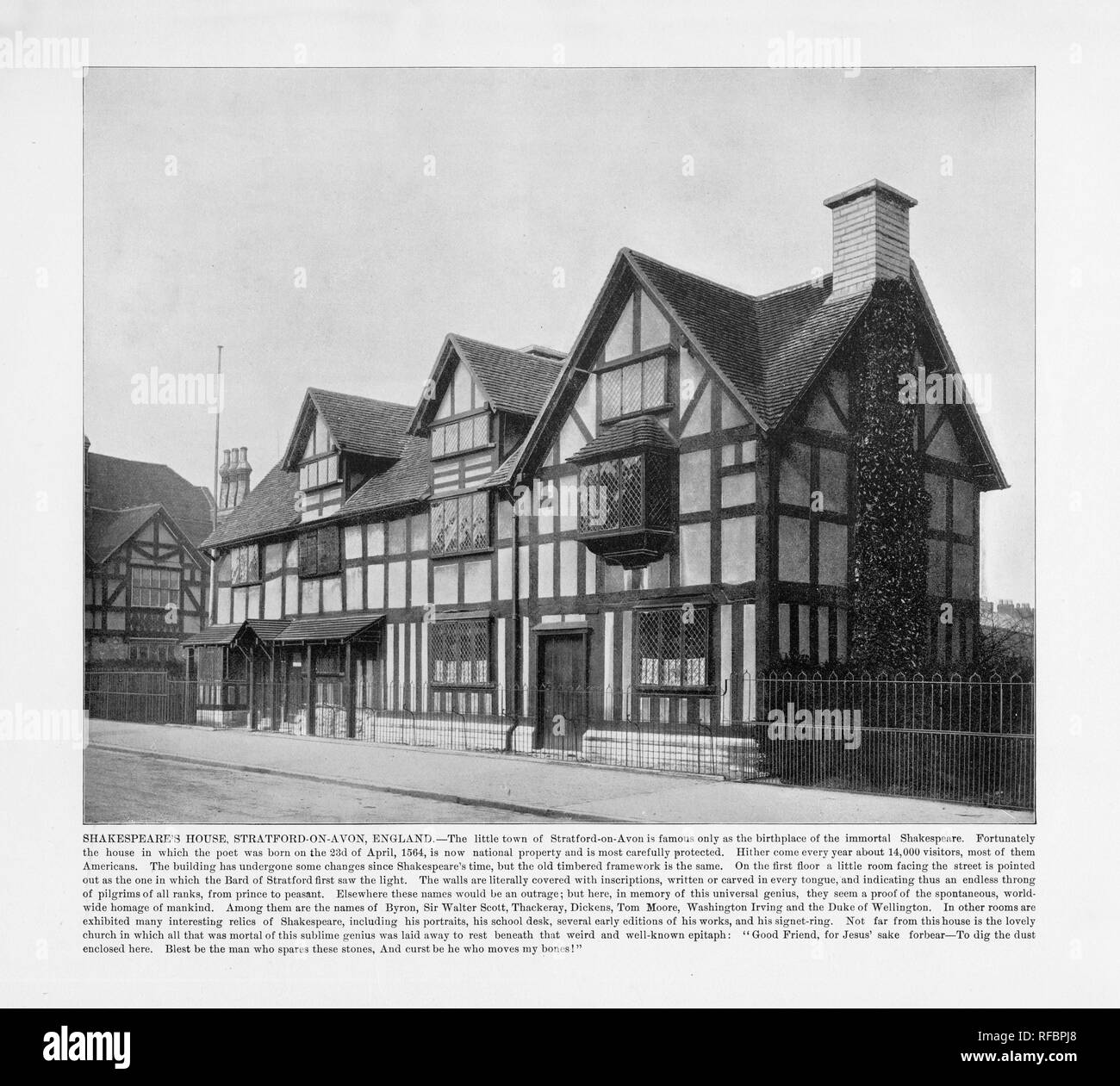 La maison de Shakespeare, Stratford-On-Avon, England, Angleterre, 1893 Photographie Ancienne Banque D'Images