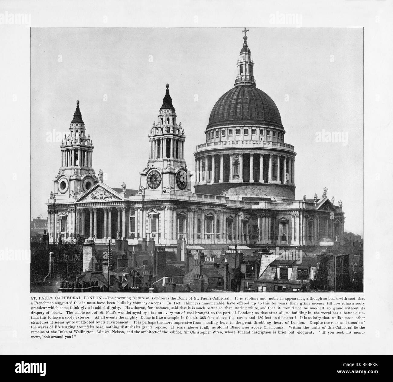 La Cathédrale St Paul, Londres, Londres, 1893 Photographie Ancienne Banque D'Images
