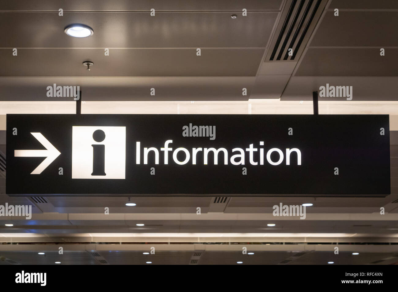 Signe de l'information dans l'icône de carte airport Banque D'Images