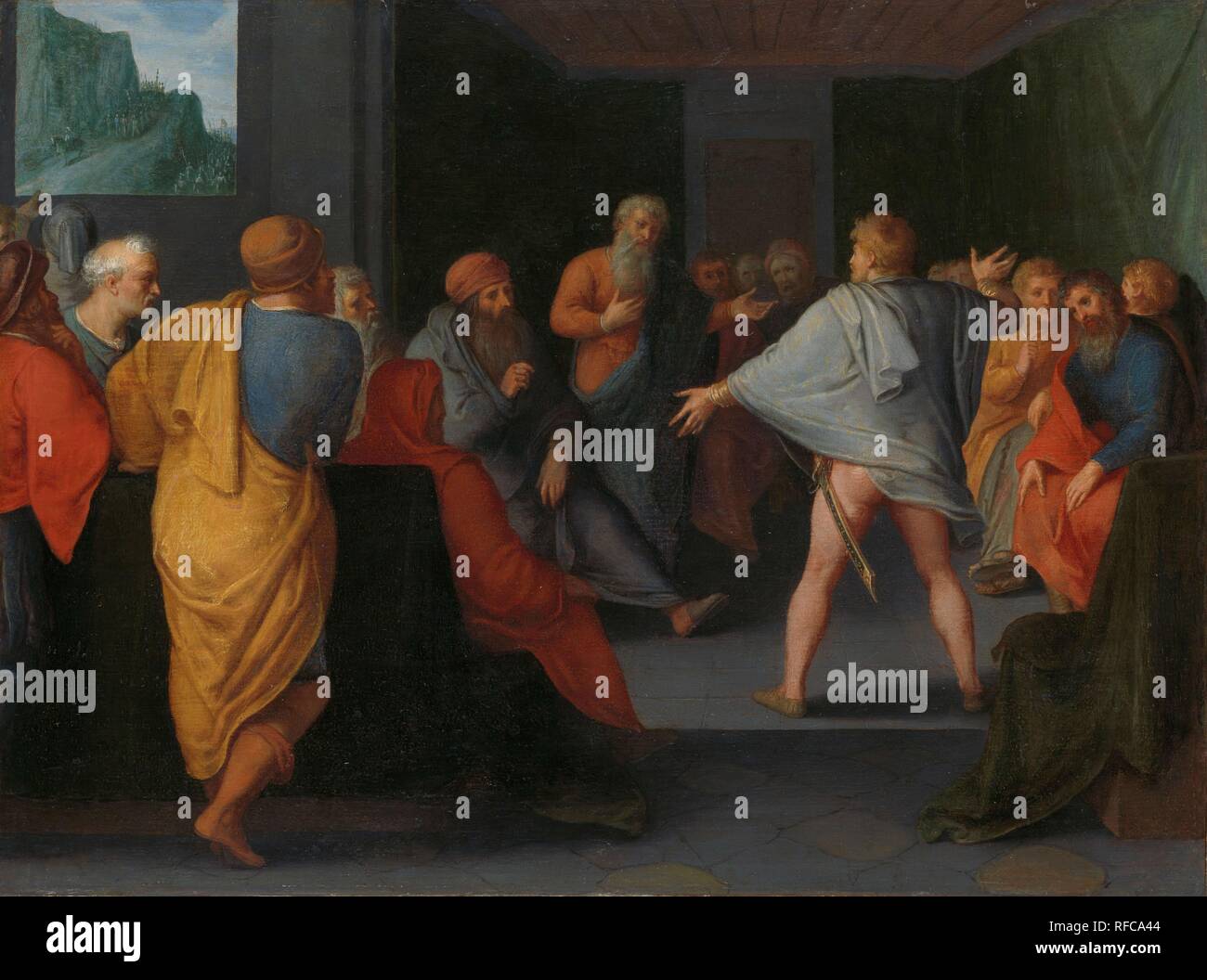 La Conférence des Gaulois à Reims. 'Assemblée générale des gaules à Reims ; l'un d'une série de douze sur l'Insurrection des Bataves contre les Romains '. Dating : 1600 - 1613. Dimensions : H 38 cm × w 52 cm. Musée : Rijksmuseum, Amsterdam. Auteur : OTTO Van Veen. Banque D'Images