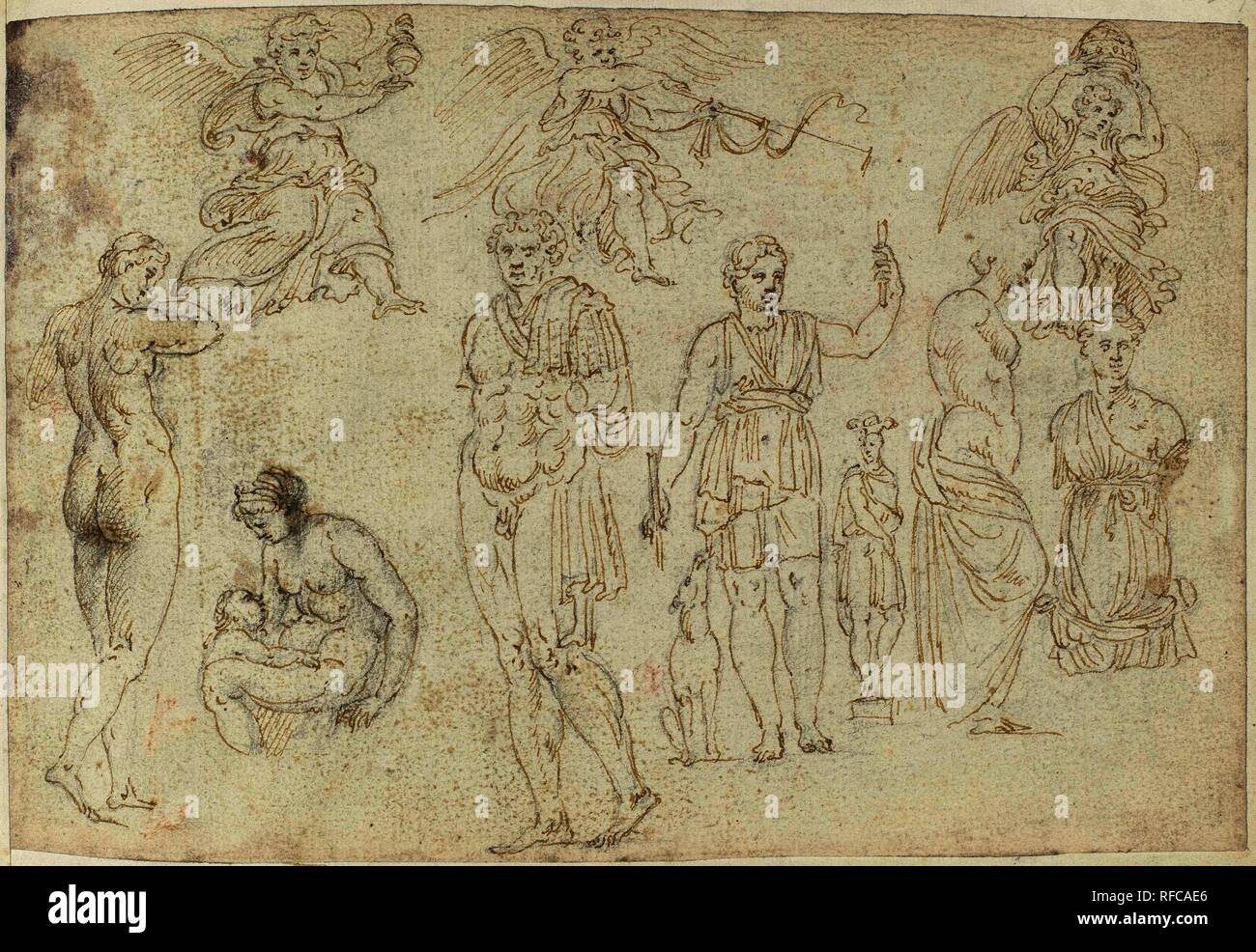 Des images. Artiste : Perino del Vaga. Rapporteur pour avis : anonyme. Dating : 1550 - 1570. Lieu : Nederlanden. Dimensions : H 153 mm × W 225 mm. Musée : Rijksmuseum, Amsterdam. Banque D'Images