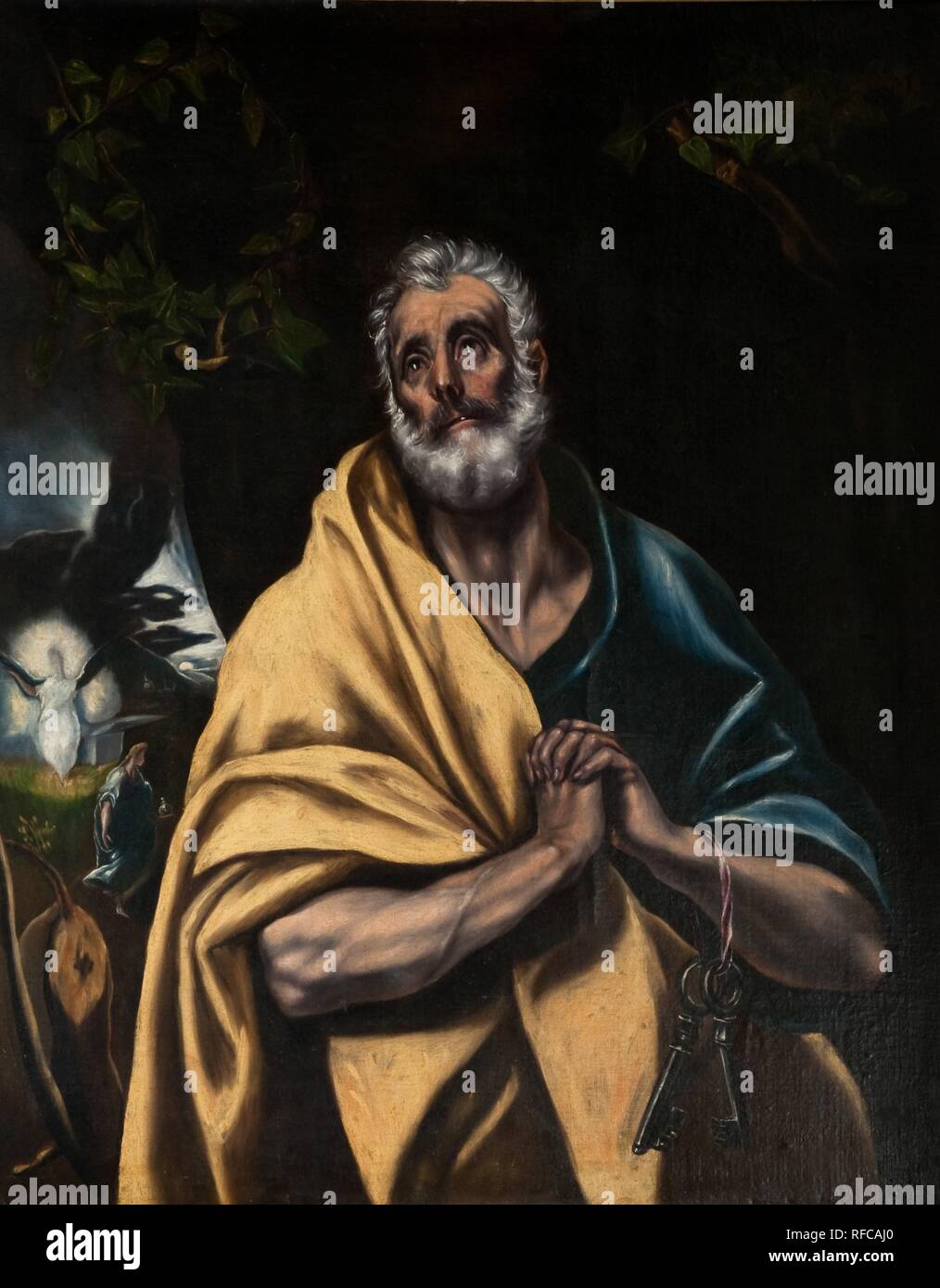 El Greco et atelier / 'les larmes de San Pedro", ch. 1600, peinture (huile sur toile), 111 x 88,6 cm. Musée : Musée Cau Ferrat, Colección Santiago Rusiñol, Sitges, Barcelone, Catalogne, Espagne. Banque D'Images