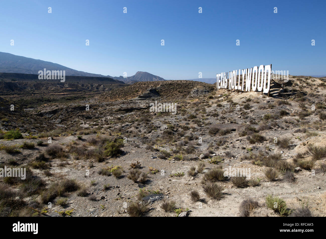Montagnes du désert de Tabernas, en espagnol Desierto de Tabernas. L'Europe seulement désert. Almeria, Andalousie, espagne. Zone naturelle protégée et locati Banque D'Images