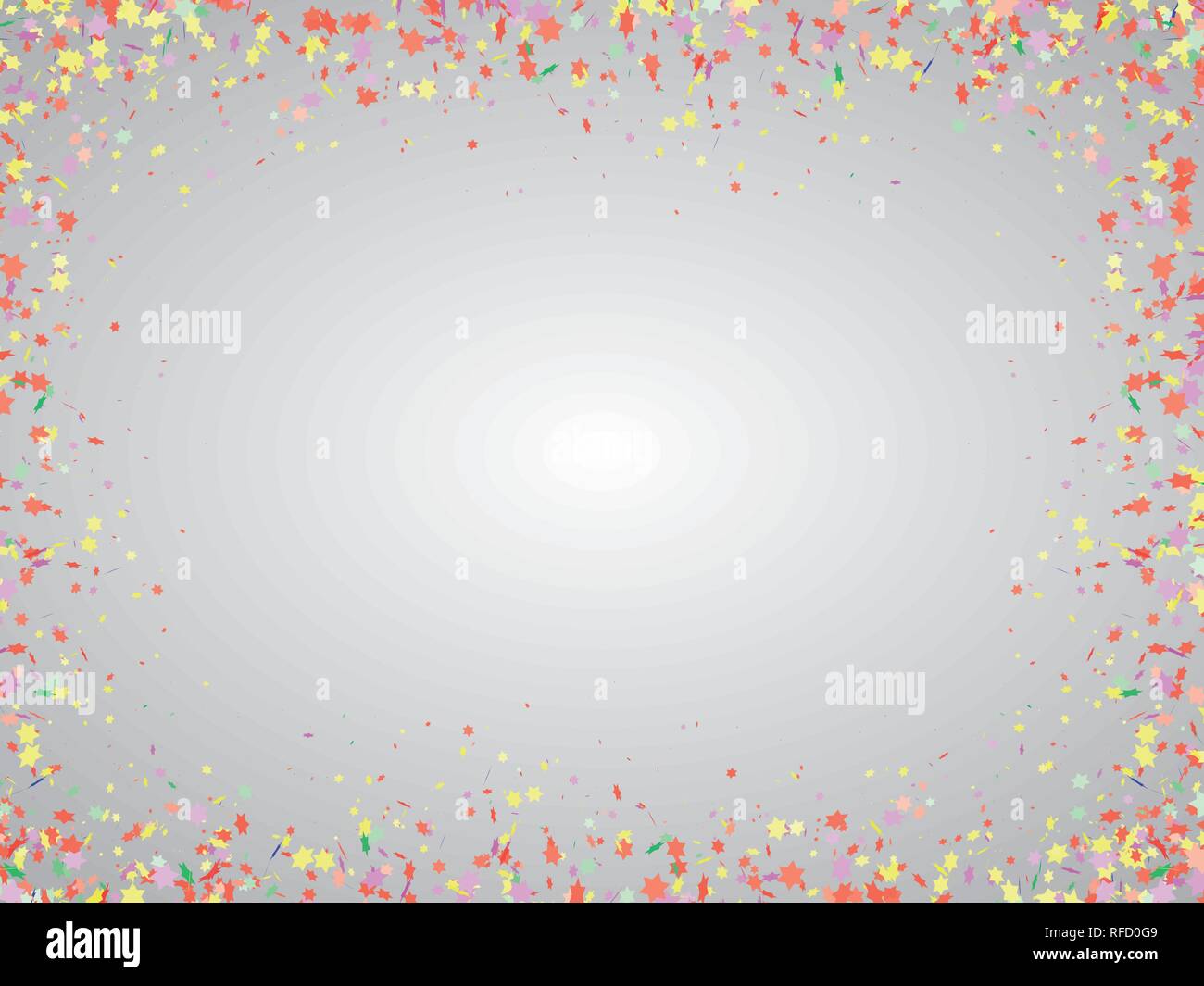 Arrière-plan de fête, entouré d'étoiles multicolores. Contexte de confettis. Vector illustration. Illustration de Vecteur