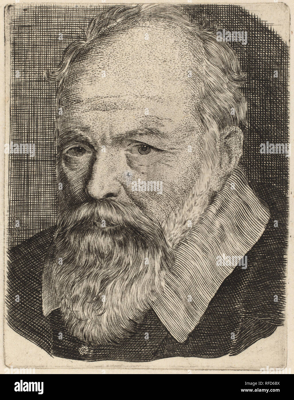 Portrait d'un homme. Technique : gravure sur bois sur papier [restrike]. Musée : National Gallery of Art, Washington DC. Auteur : STEFANO DELLA BELLA. Banque D'Images