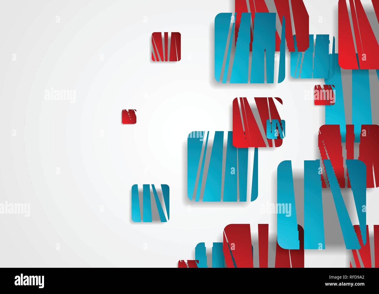 Bleu et rouge carrés créatifs abstract vector background Illustration de Vecteur