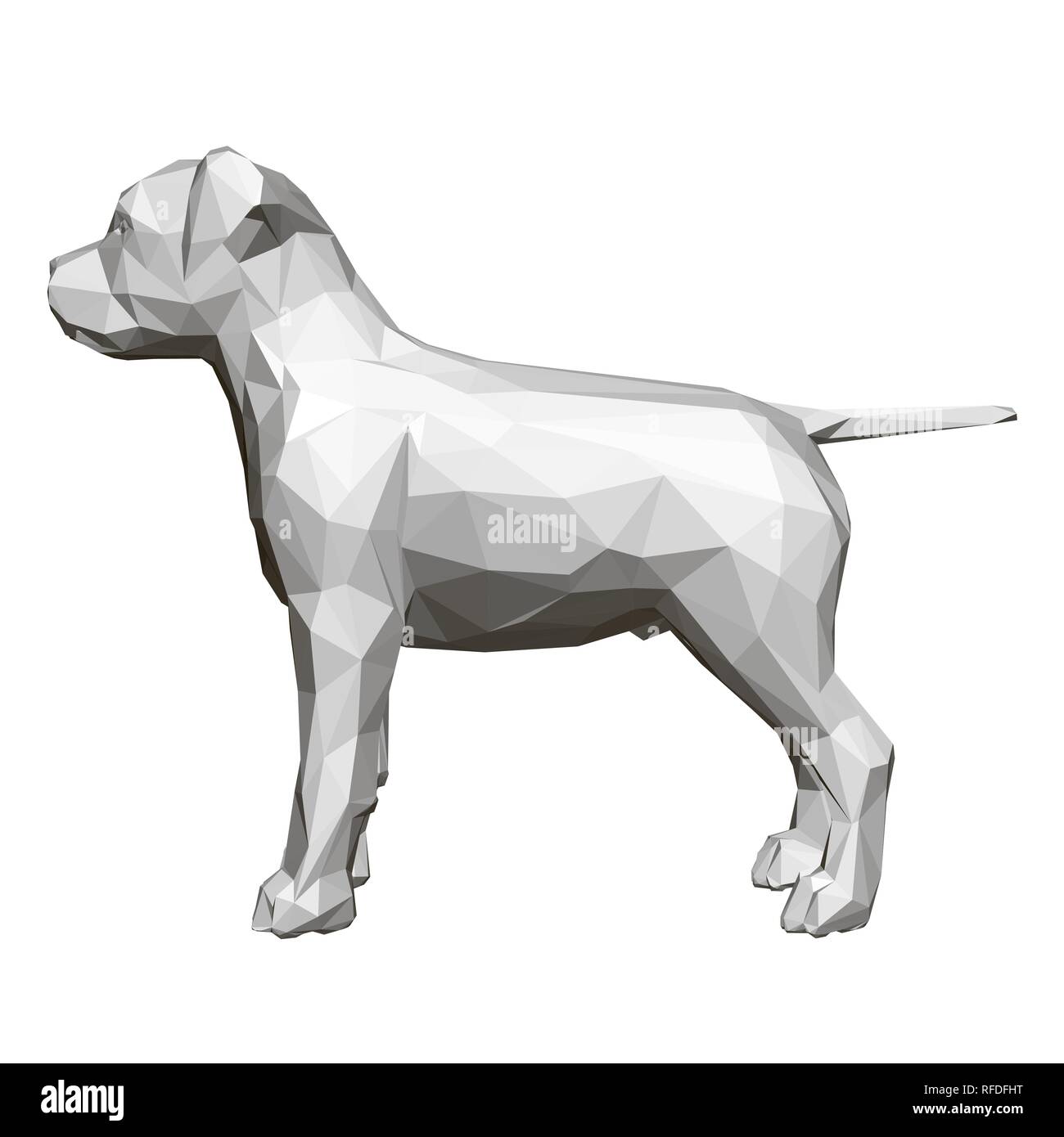 Polygonale 3D chien. Vue de côté. La figure géométrique d'un chien. Bull Terrier Vector illustration. Illustration de Vecteur