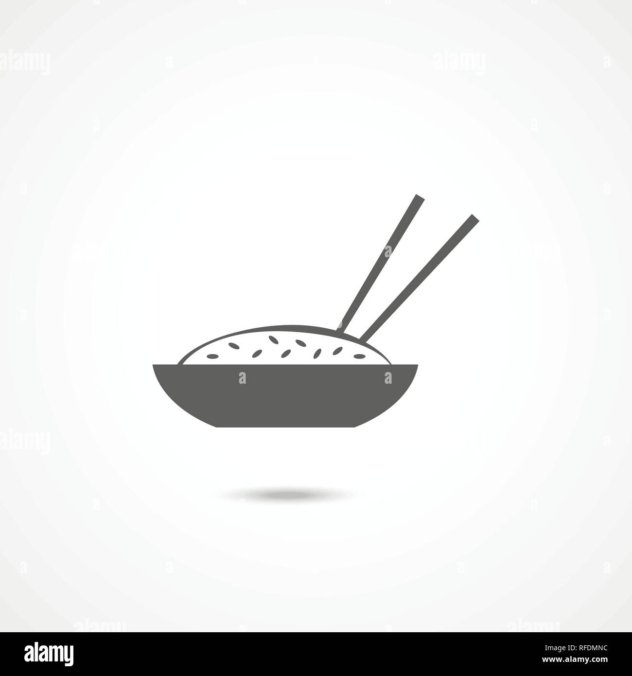 Bol de riz icon isolé sur fond blanc Illustration de Vecteur