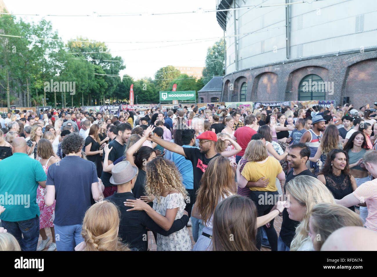 Westergasterrain nuit salsa, Amsterdam, Pays-Bas Banque D'Images