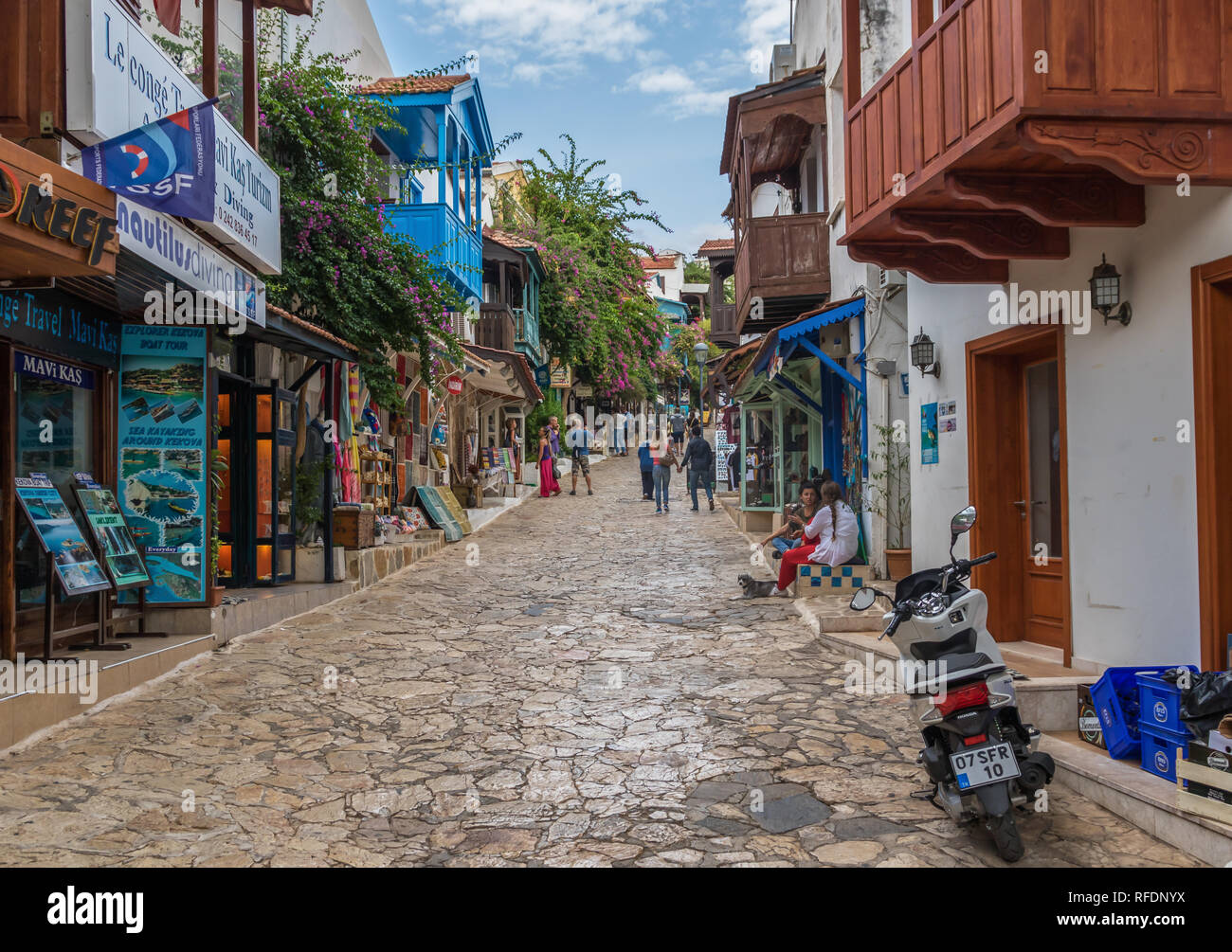 Kas, Turquie - un cadre coloré et paisible village de pêcheurs de la côte turque, Kas est une station touristique populaire, même si elle est encore relativement préservé Banque D'Images