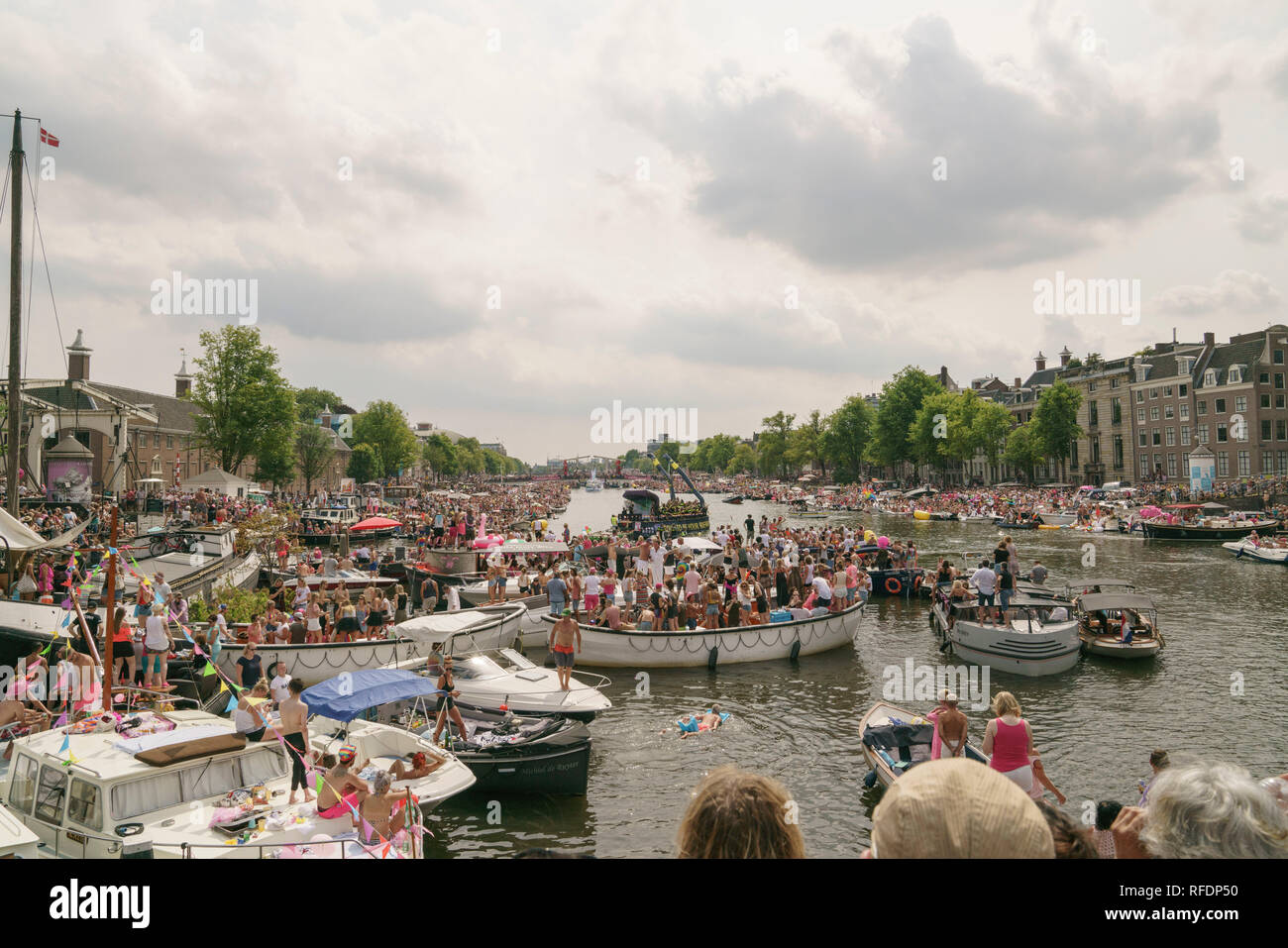 Gay Pride Amsterdam Amstel sur 2018, Pays-Bas Banque D'Images