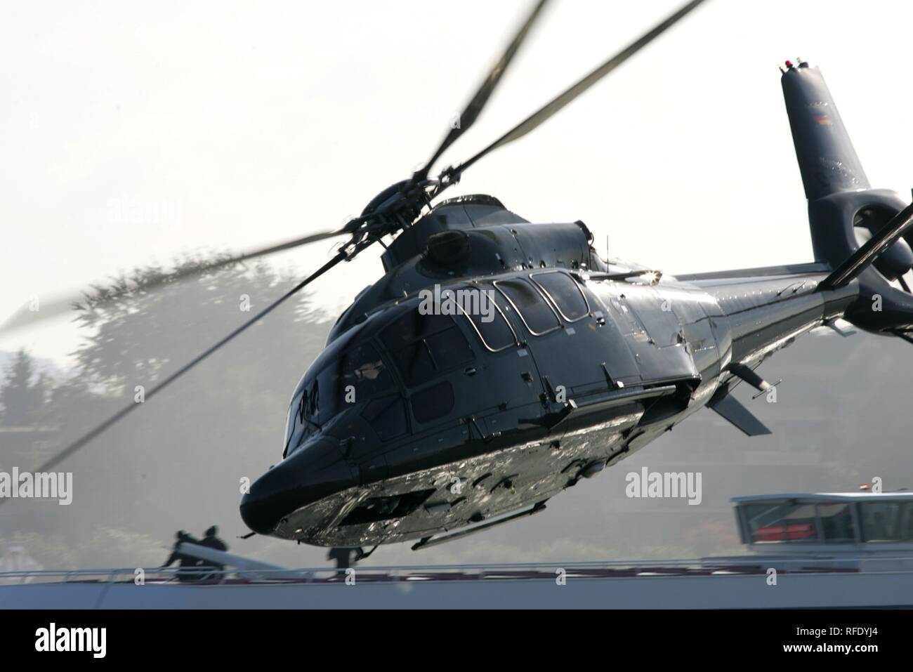 Hélicoptère Eurocopter EC 155 Police hélicoptère de transport, Duesseldorf, Allemagne Banque D'Images