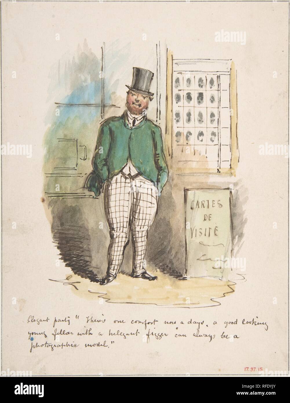 Humoristique. Artiste : John Leech (britannique, Londres 1817-1864 Londres). Fiche Technique : Dimensions : 6 7/8 x 4 5/16 in. (16 x 12,4 cm). Date : 1837-64. Musée : Metropolitan Museum of Art, New York, USA. Banque D'Images