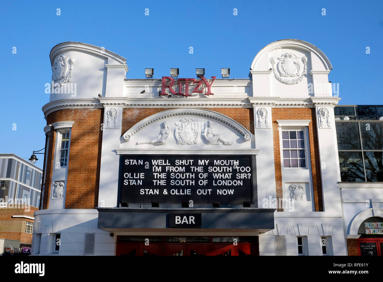 Une vue rapprochée de Ritzy cinema à Brixton, Londres Banque D'Images