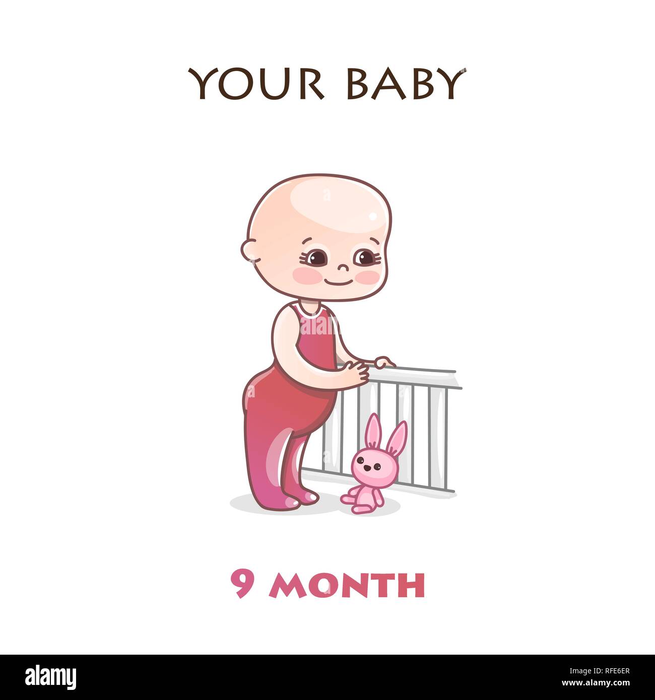 Developpement De L Enfant Mensuel Etapes De Developpement De L Enfant Dans La Premiere Annee De Vie Bebe De 9 Mois Debout Sur Le Lit Vector Illustration Colorees Isole Sur Fond Blanc Image Vectorielle Developpement De L Enfant Mensuel Etapes De Developpement De L Enfant Dans La Premiere Annee De Vie Bebe De 9 Mois Debout Sur Le Lit Vector Illustration Colorees Isole Sur Fond Blanc Image Vectorielle