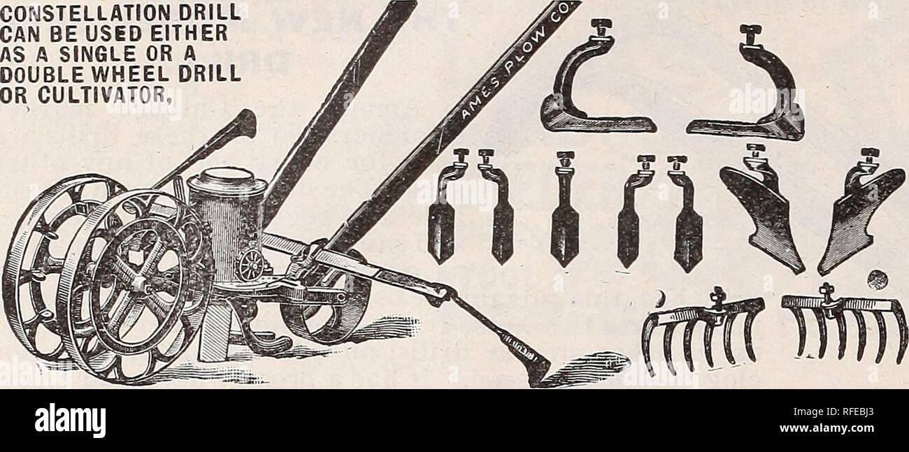 . Catalogue descriptif : Leonard's seeds. Pépinière Illinois Chicago catalogues ; Graines de legumes ; Catalogues Catalogues de graines de fleurs Graines d'herbes ; catalogues ; Matériel et fournitures de jardinage Catalogues. 106 LEONARD SEED COMPANY, Chicago. Outils pour le jardin et la ferme. MATHEWS CONSTELLATION. MATHEWS NOUVELLE CONSTELLATION UNIVERSEL PERCER. Cette illustration montre la constel- lation de mettre en œuvre sous la forme d'un double volant seeder, aussi les pièces jointes. Il s'agit d'une combinaison souhaitable du jardin foret au Nouveau- vant culti universel pièces jointes, et a l'ad- vantage d'être soit une chambre double ou simple roue w Banque D'Images