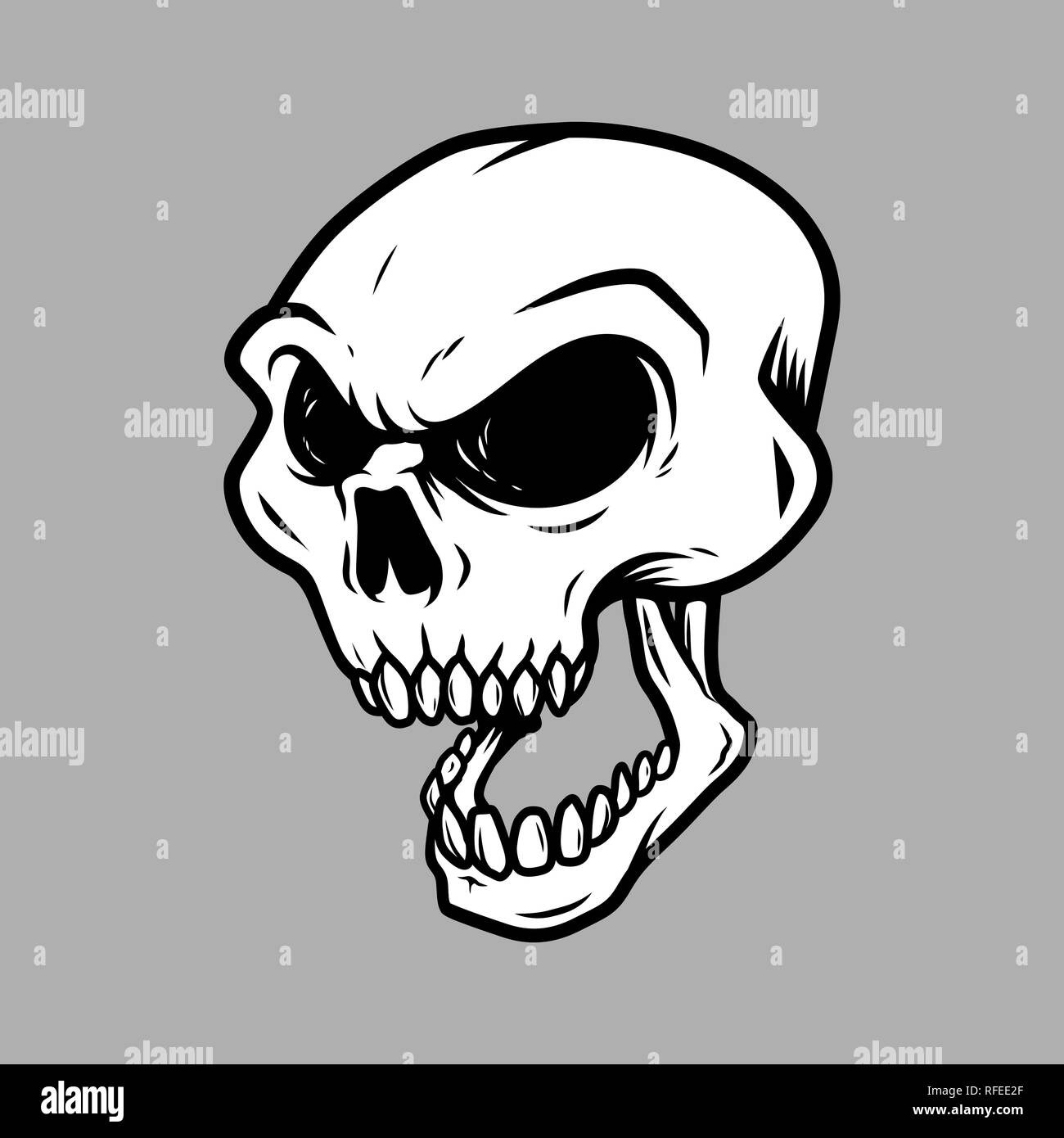 Skull Head Vector Illustration Illustration de Vecteur