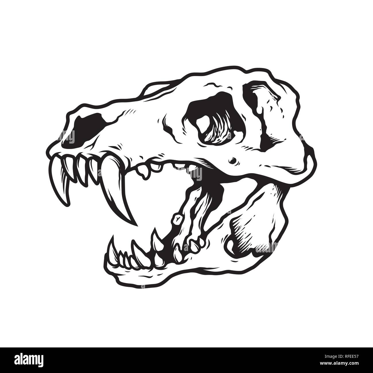 Vector Illustration Crâne T Rex Illustration de Vecteur