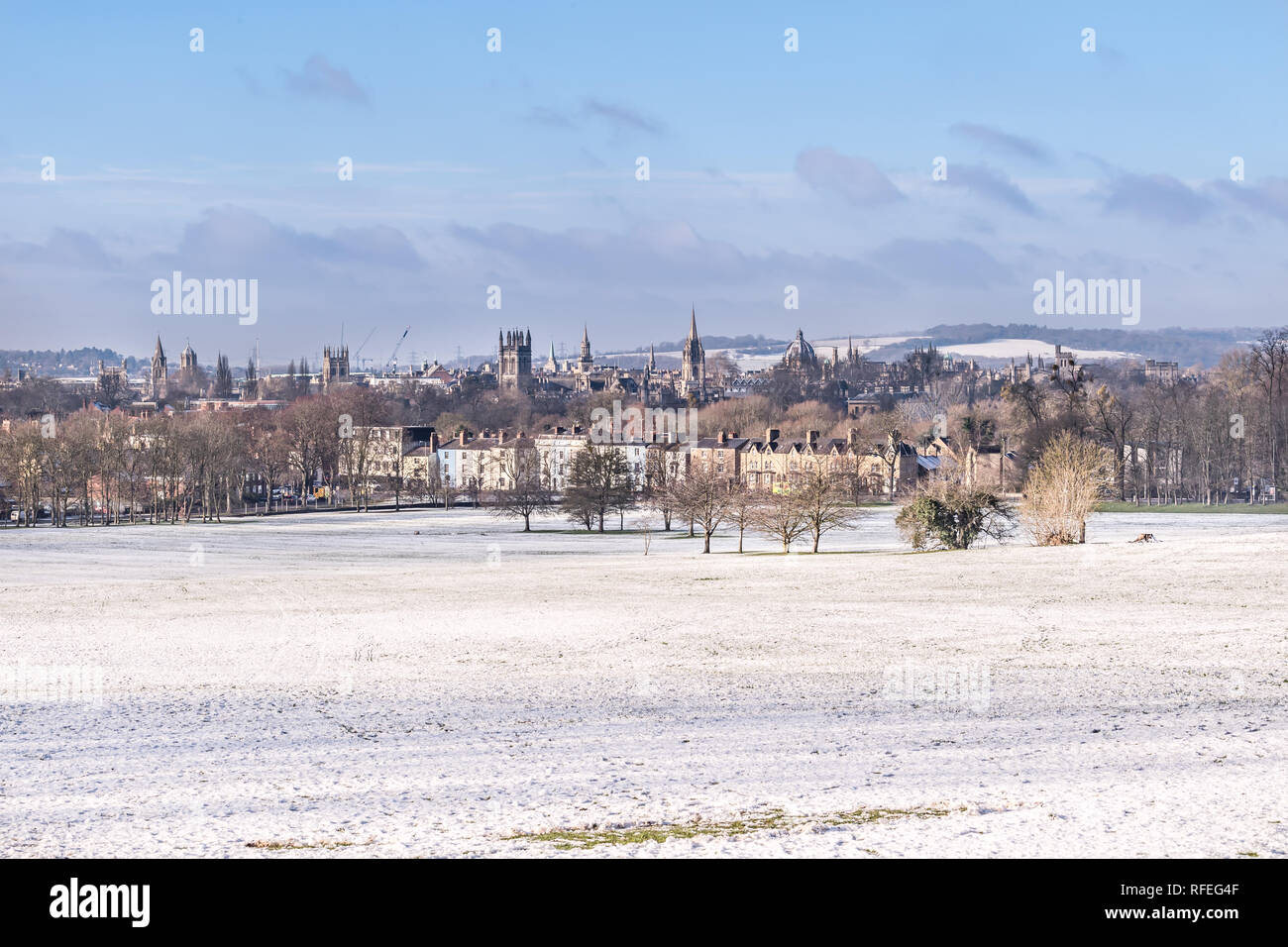 South Park, Oxford, dans la neige, 2019 Banque D'Images