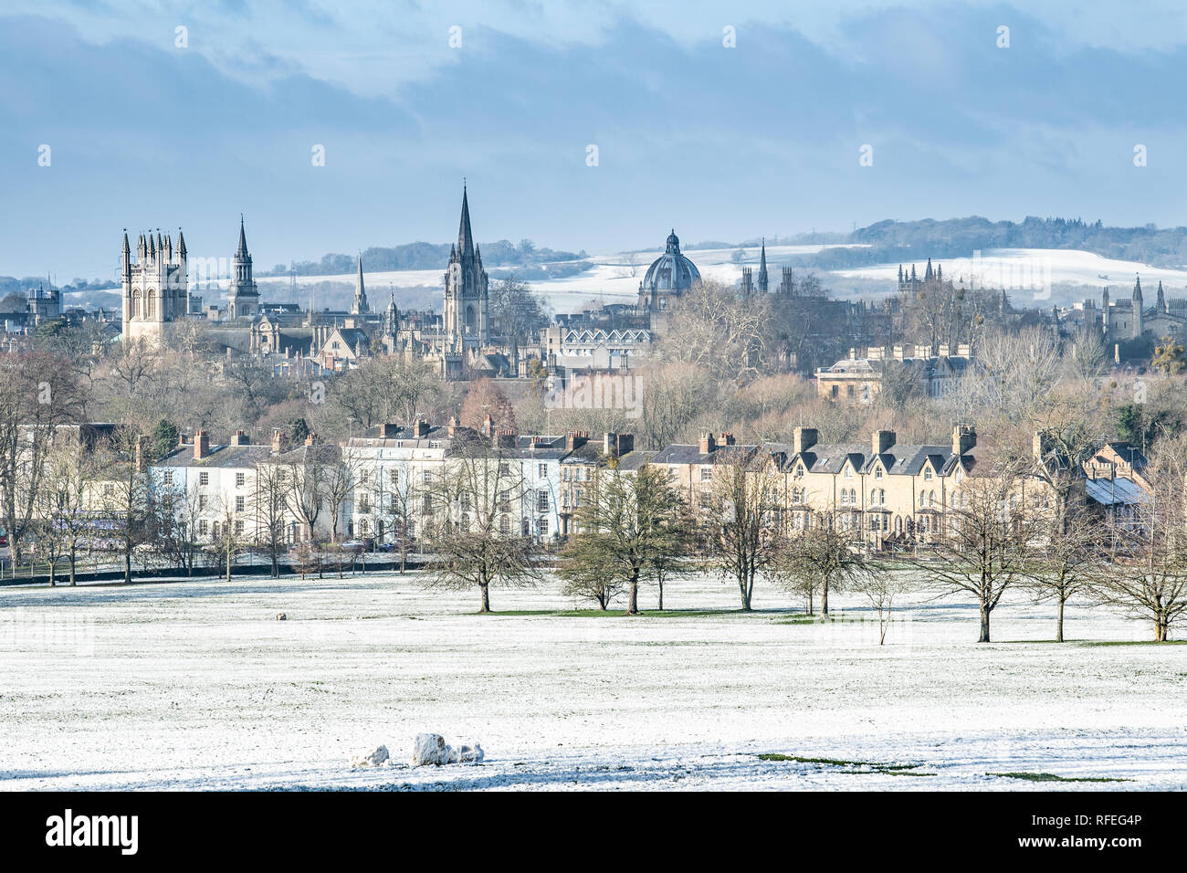 South Park, Oxford, dans la neige, 2019 Banque D'Images