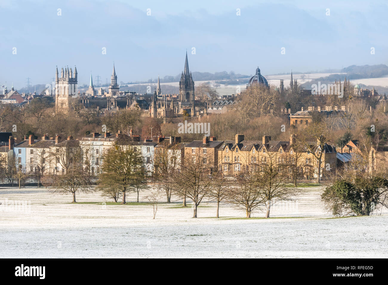 South Park, Oxford, dans la neige, 2019 Banque D'Images