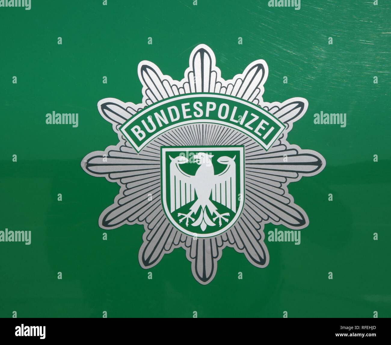 DEU, Allemagne : Logo de la police des frontières allemande, le contrôle de l'immigration. | Banque D'Images
