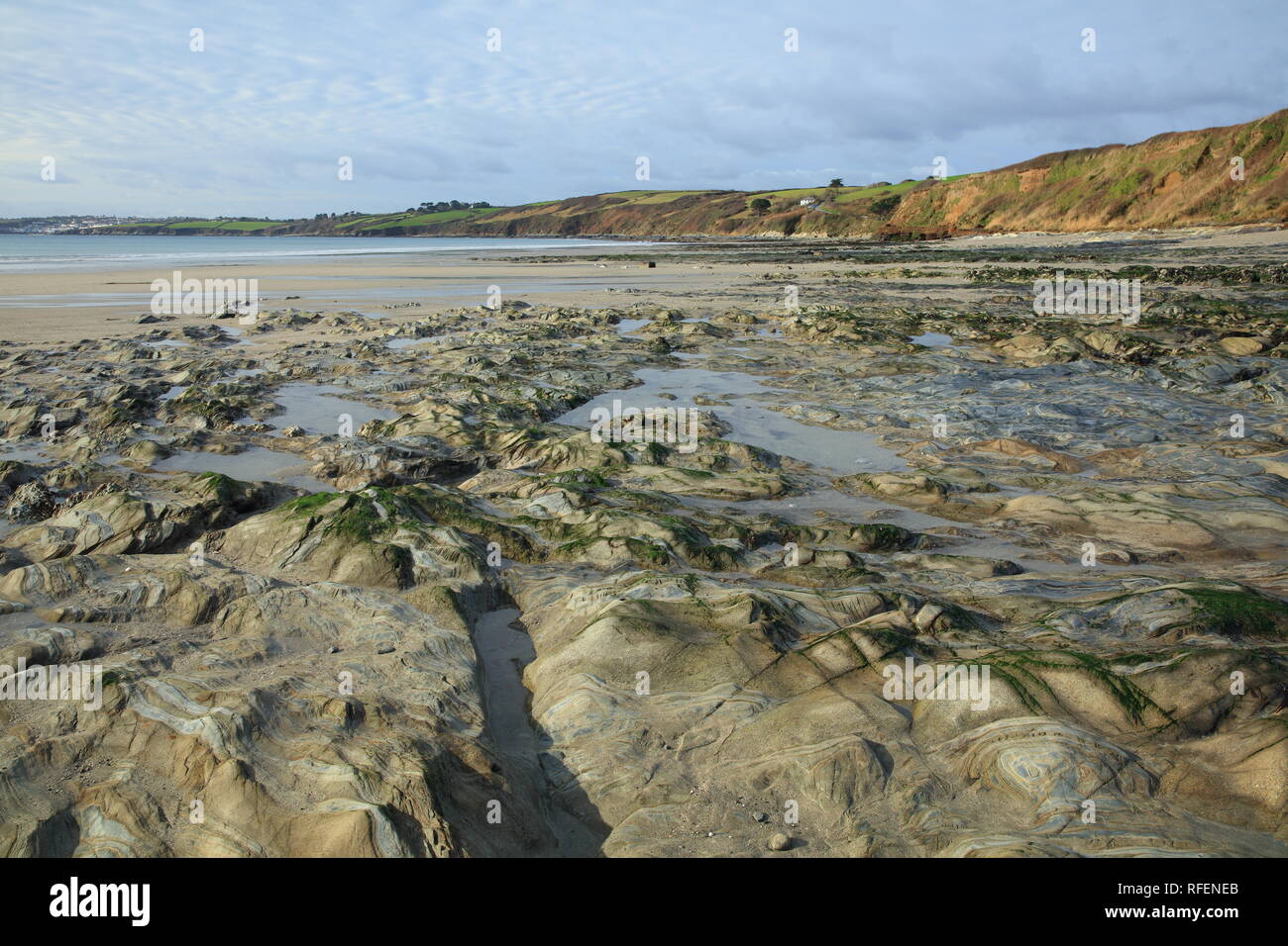 Pendower beach, Roseland peninsula, Cornwall, England, UK Banque D'Images