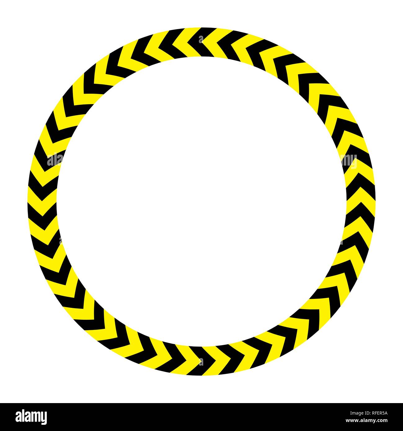 Ruban jaune et noir danger cadre. Vector Illustration de Vecteur