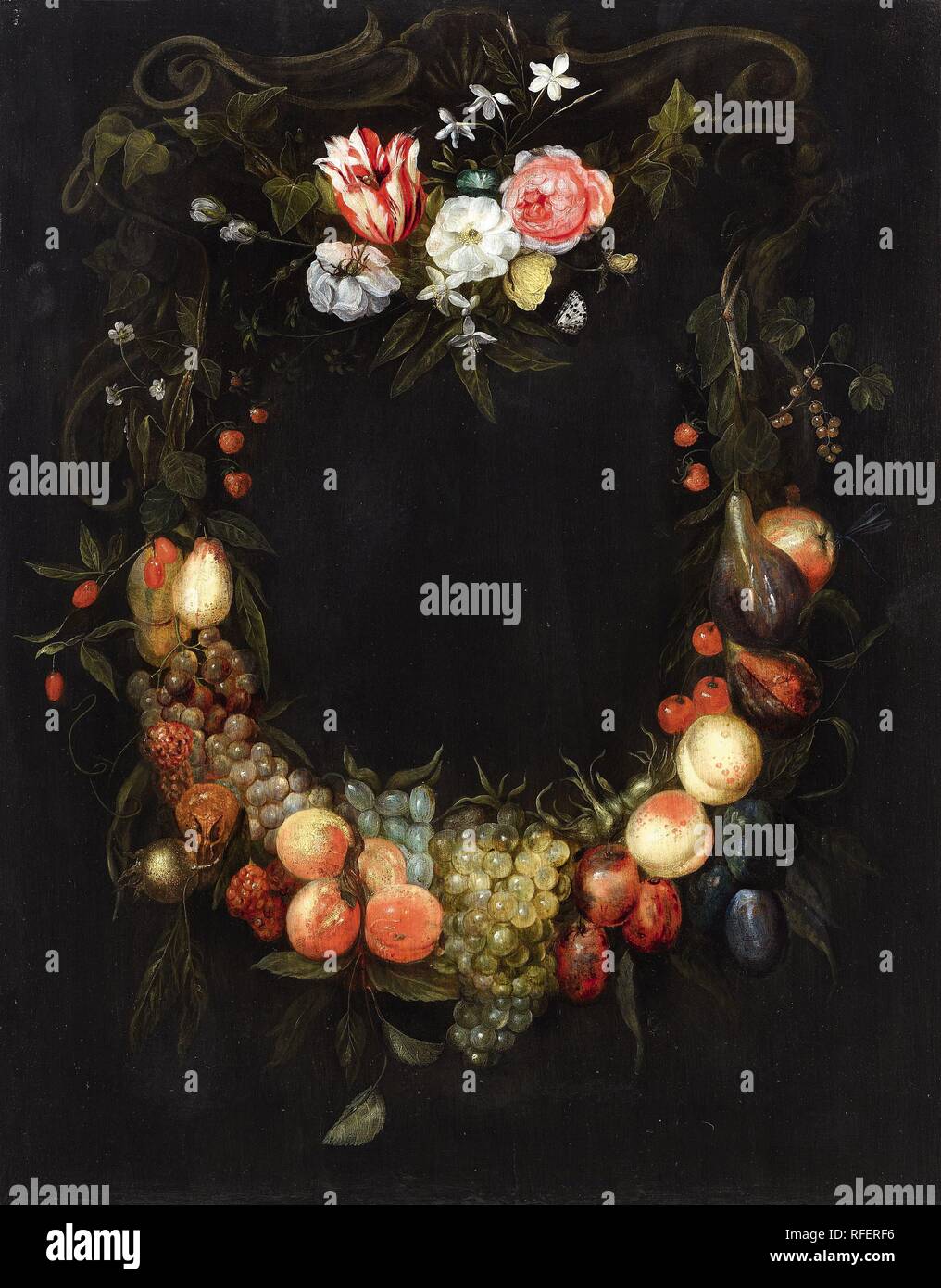 Frans Ykens, de fruits et de guirlandes de fleurs.jpg - RFERF6 Banque D'Images