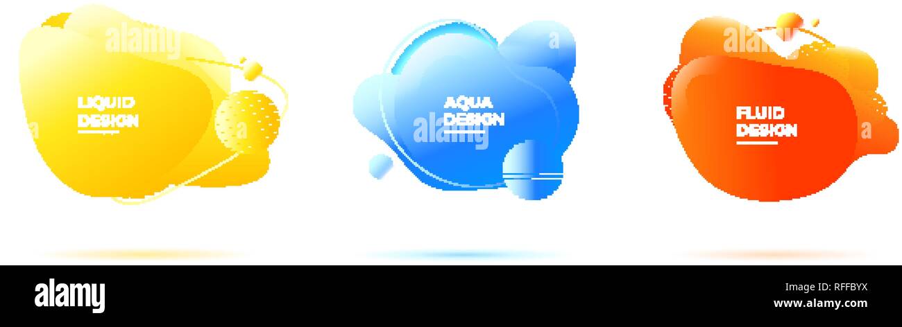 Ensemble de milieux liquides organiques. Géométrique abstraite formes fluides et des formes fluides Illustration de Vecteur