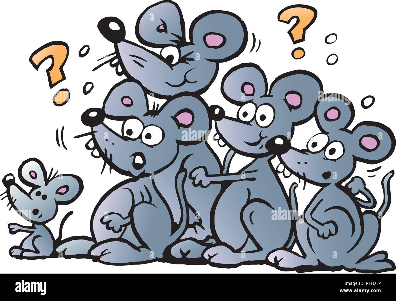 Cartoon Vector illustration d'une bande de souris Demande Illustration de Vecteur