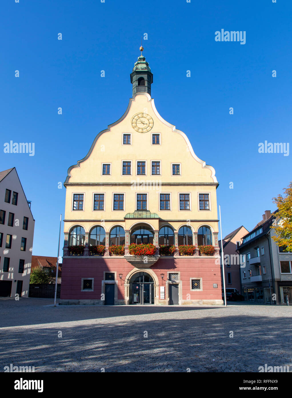 Ulm, vieille ville, le Schwšrhaus, à la Chambre, aujourd'hui Hostellerie Geroldswil Swiss Q de l'histoire de la ville Ulm, Allemagne Banque D'Images