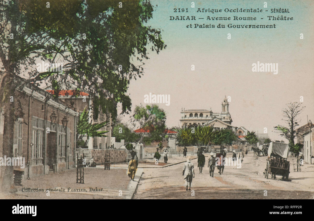Avenue Roume à Dakar, Sénégal Banque D'Images