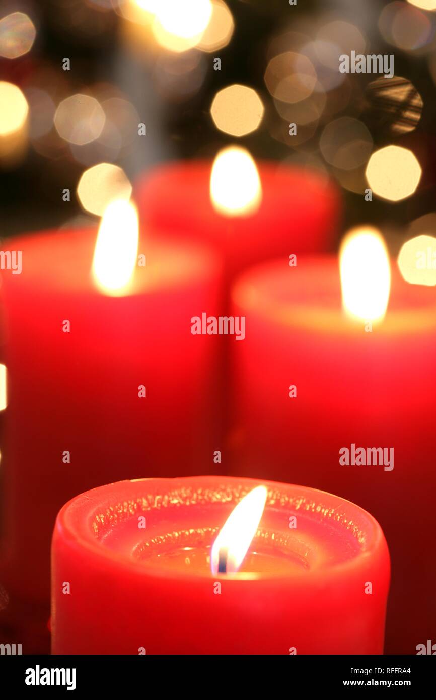 Décoration de Noël. Bougies allumées.| Banque D'Images