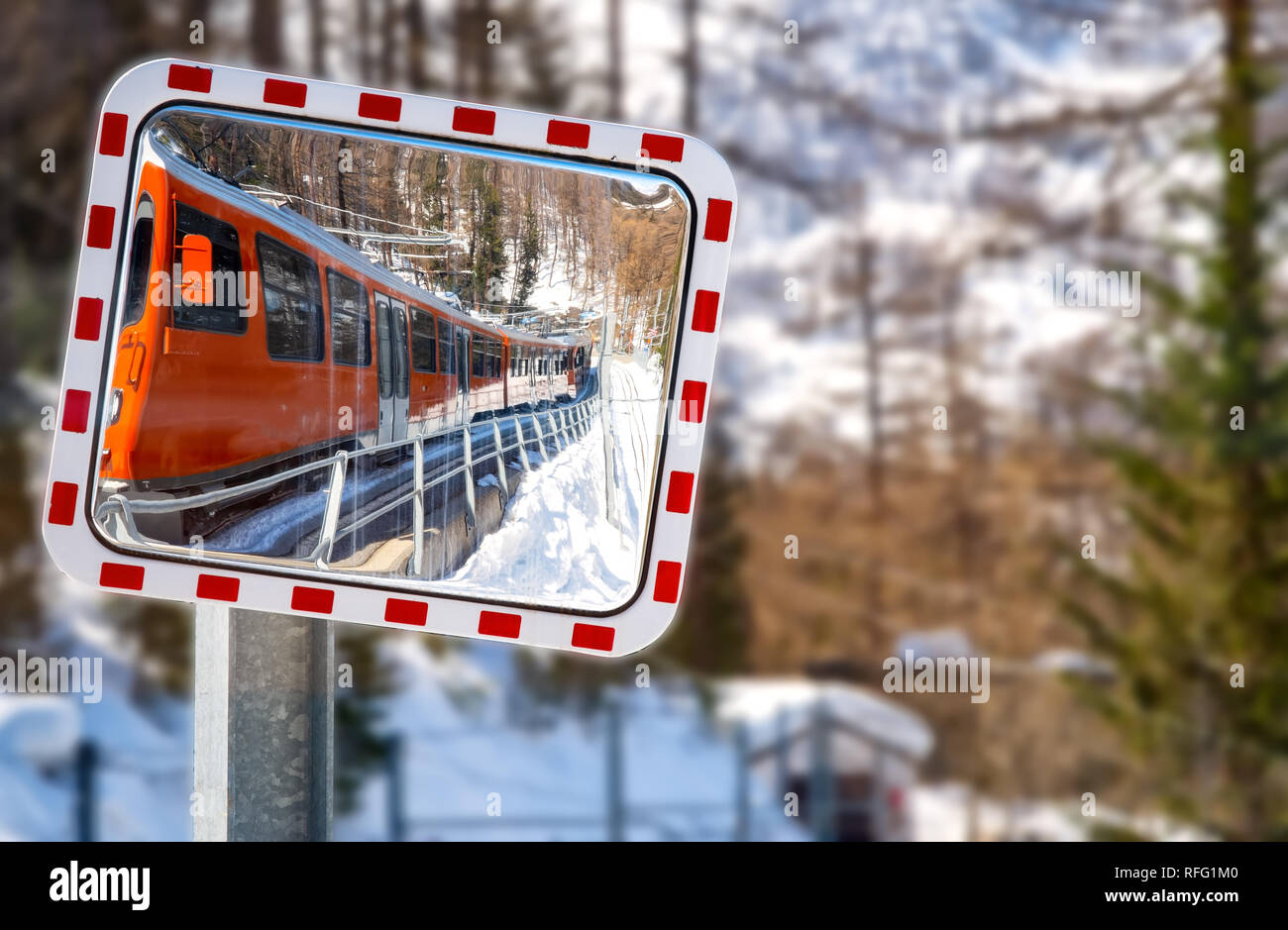 Zermatt, Suisse, sur le chemin de fer Matterhorn pour Gornergrat Banque D'Images